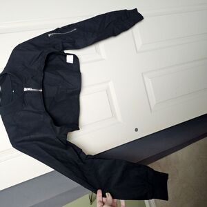 Black Zip-Up Bomber Jacket